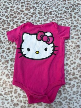 Hello Kitty Pink Glitter Baby Girl Onesie Size 6-9m